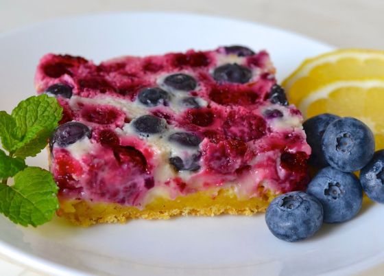Summer Berry Custard Squares