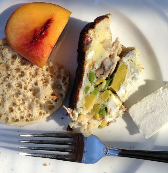 Turkey, Mushroom and Avacado Frittata with Queso Fresco