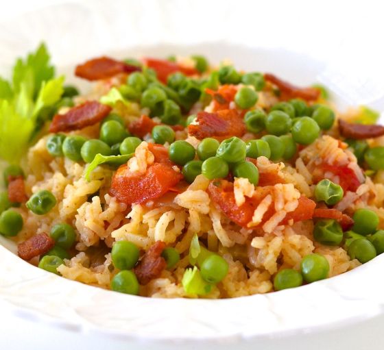 Green Pea and Tomato Pilau