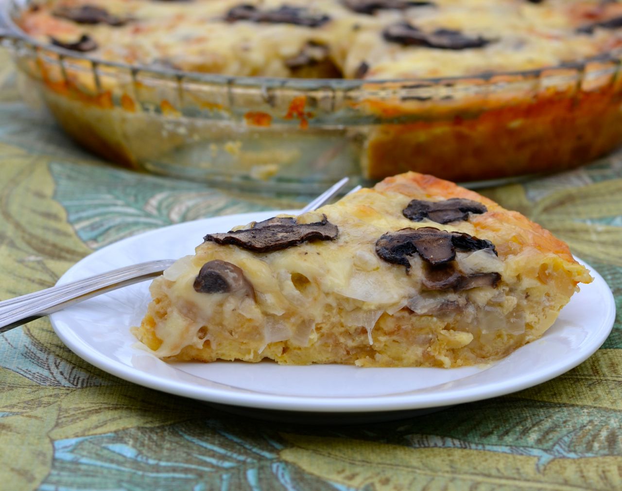 Vidalia onion and mushroom quiche